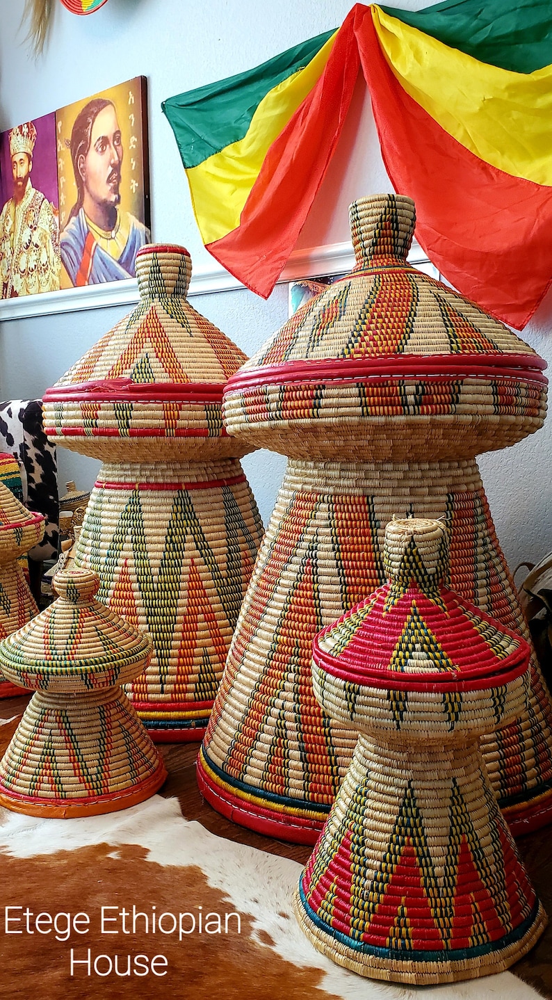 Large Hand Made Mesob Basket Ethiopian Eritrean Exquisite Etsy