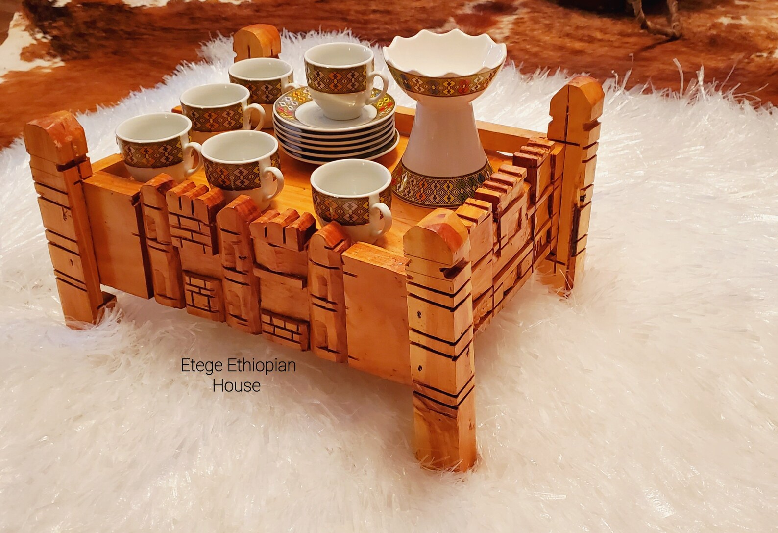 13 Pcs Hand Carved Ethiopian/Eritrean Cultural Coffee Table Etsy