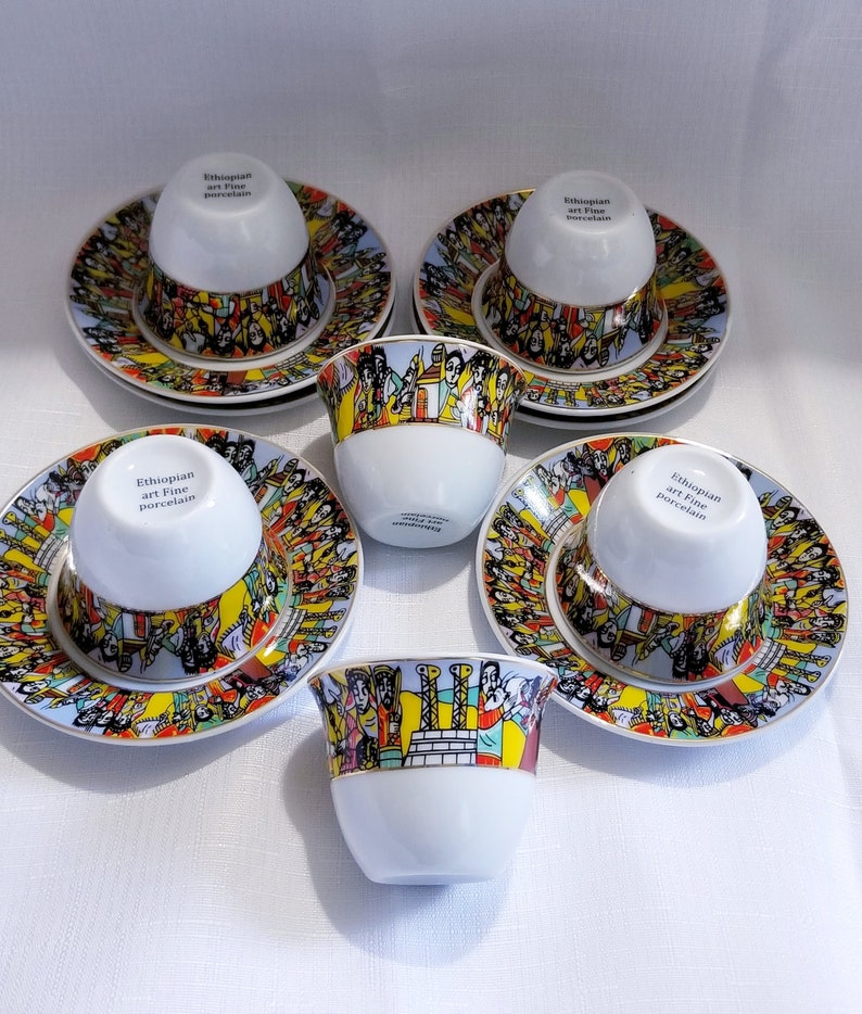 Jebena Ethiopian Coffee Cup 12pcs Set Jebena Ethiopian Coffee Cup 12pcs Set