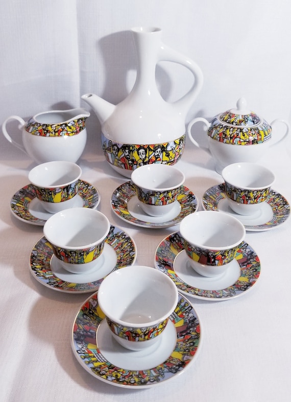 Jebena Ethiopian Coffee Cup 12pcs Set Jebena Ethiopian Coffee Cup 12pcs Set