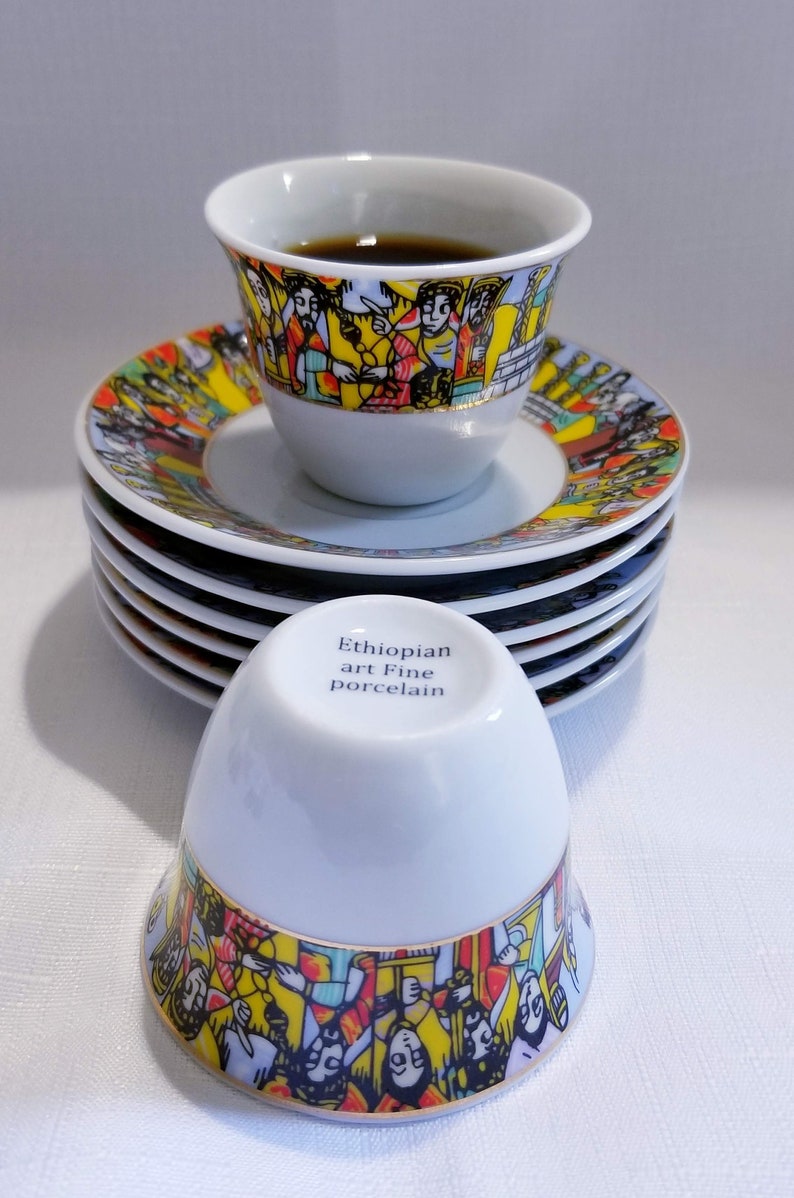 Jebena Ethiopian Coffee Cup 12pcs Set Jebena Ethiopian Coffee Cup 12pcs Set