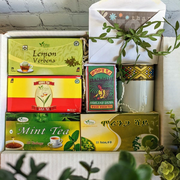100+ Etege Choice Assorted Organic Tea Bags_5 unique Imported flavors_ Includes a tea mug and a customized card