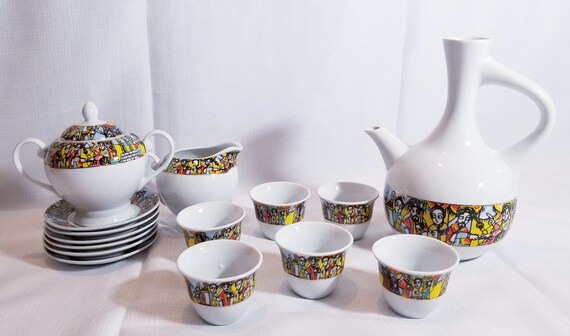 Jebena Ethiopian Coffee Cup 12pcs Set Jebena Ethiopian Coffee Cup 12pcs Set
