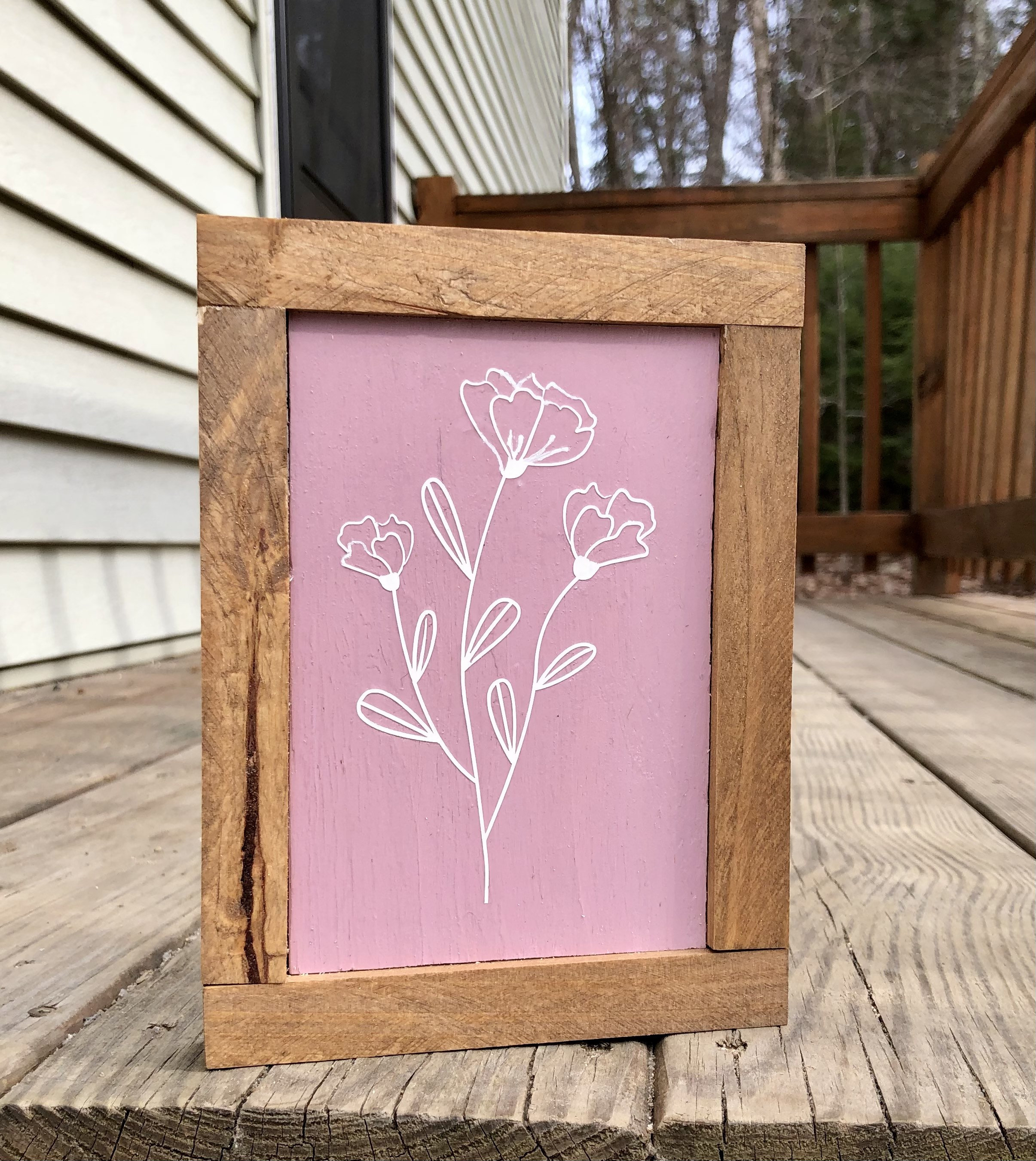 Botanical Flower Wood Sign Wildflower Sign Floral Wall Art Etsy