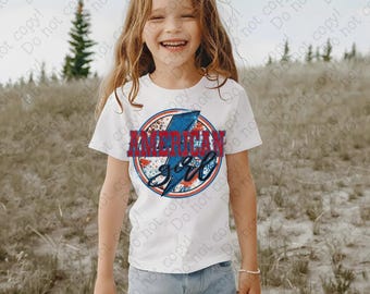 American Girl 4 de julio Día de la Independencia Verano DTF Transfer SOLO 07-122