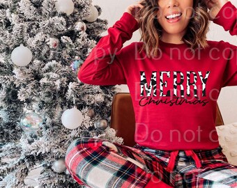 Merry Christmas Cow Print DTF Transfer ONLY 12-07