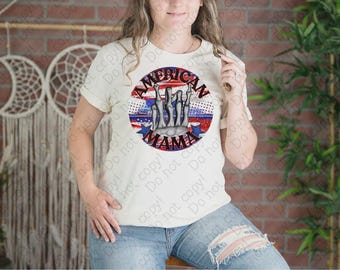 Mano de esqueleto de mamá americana 4 de julio Día de la Independencia Verano Transferencia DTF SOLAMENTE 07-124