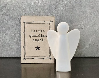 Boîte d'allumettes ange gardien en porcelaine - cadeau d'anniversaire - cadeau pour un ami - cadeaux de l'amitié - petit ange gardien