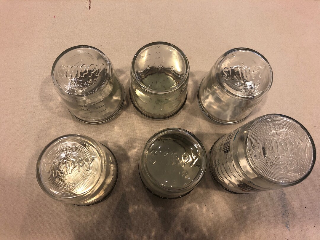 6 Vintage Skippy Peanut Butter Jars 1950s or 60s Etsy