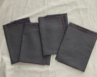 Handmade Unpaper NEW 100% Linen TEA Dinner Lunch Cloth Napkins SET of 4 Handmade 19"X 19" Rustic Dark Grey Farmhouse Look