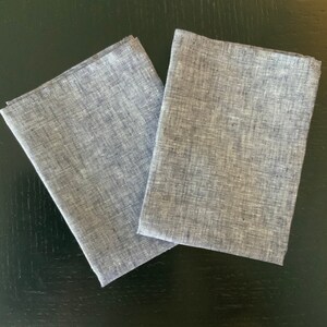 NEW Unpaper 100% LINEN Kitchen Dish Towels SET of 2 Two Handmade 25&quot; X 17&quot; Rustic Denim Blue Unique Farmhouse Look
