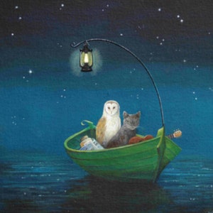 Mini-trycket Ugglan och kissekatten