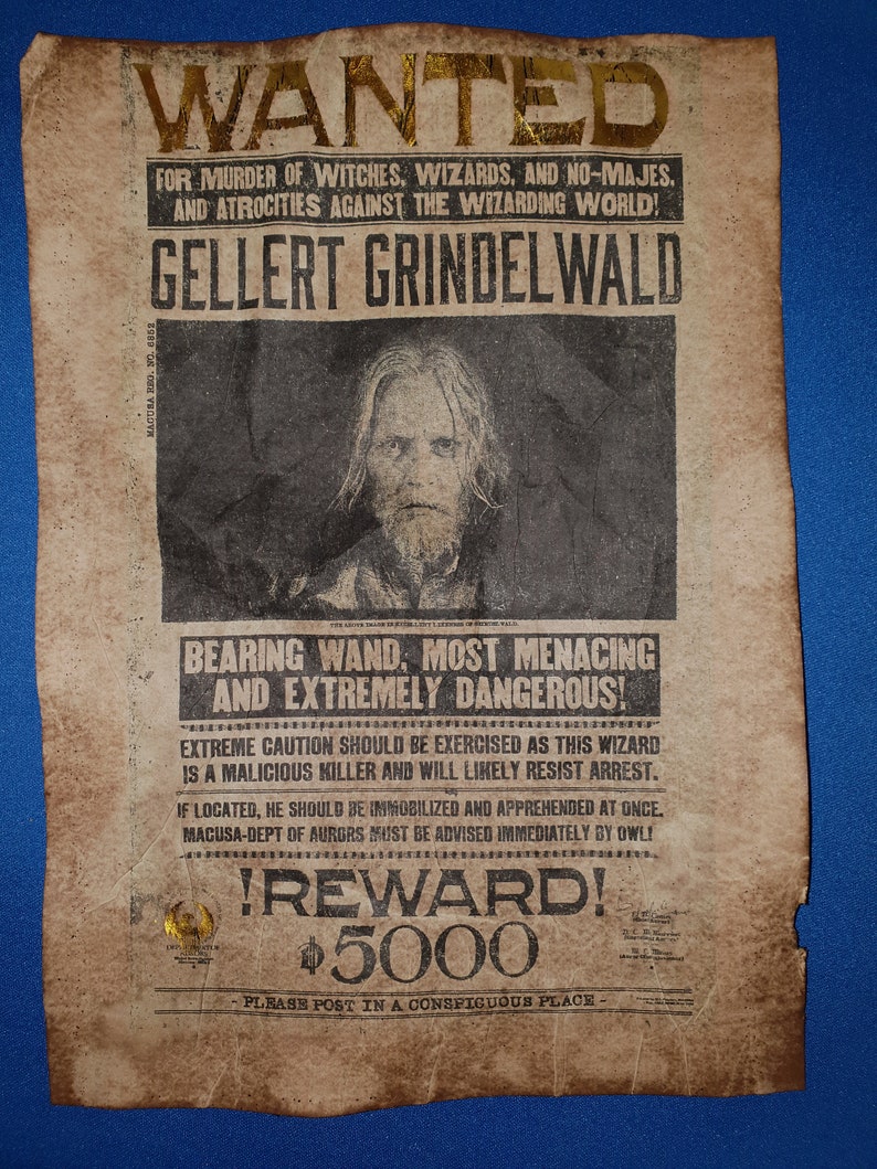 Harry Potter Hogwarts Wanted Posters with gold leaf. Replica | Etsy