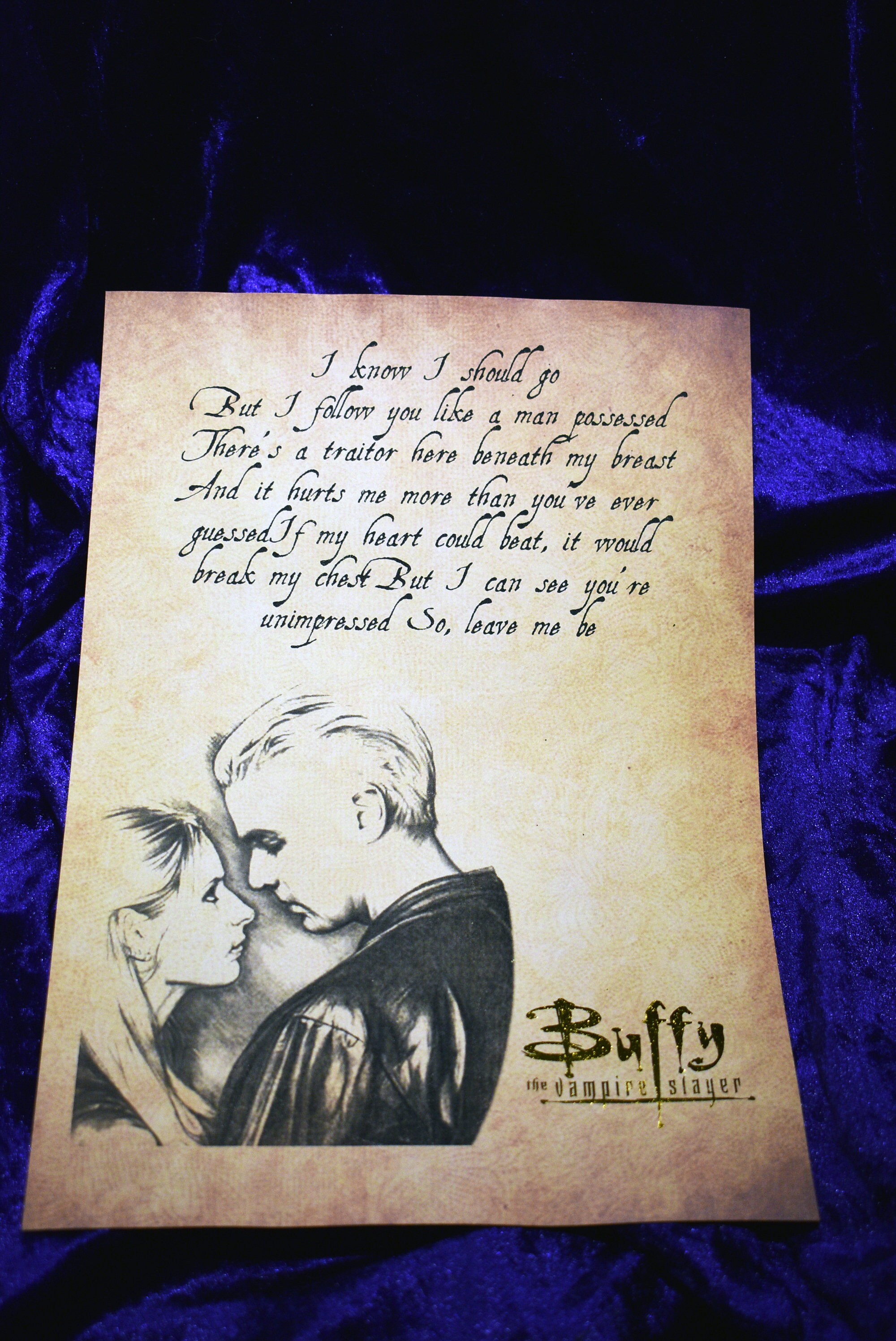 Buffy the Vampire Slayer Spike Quote with gold Etsy
