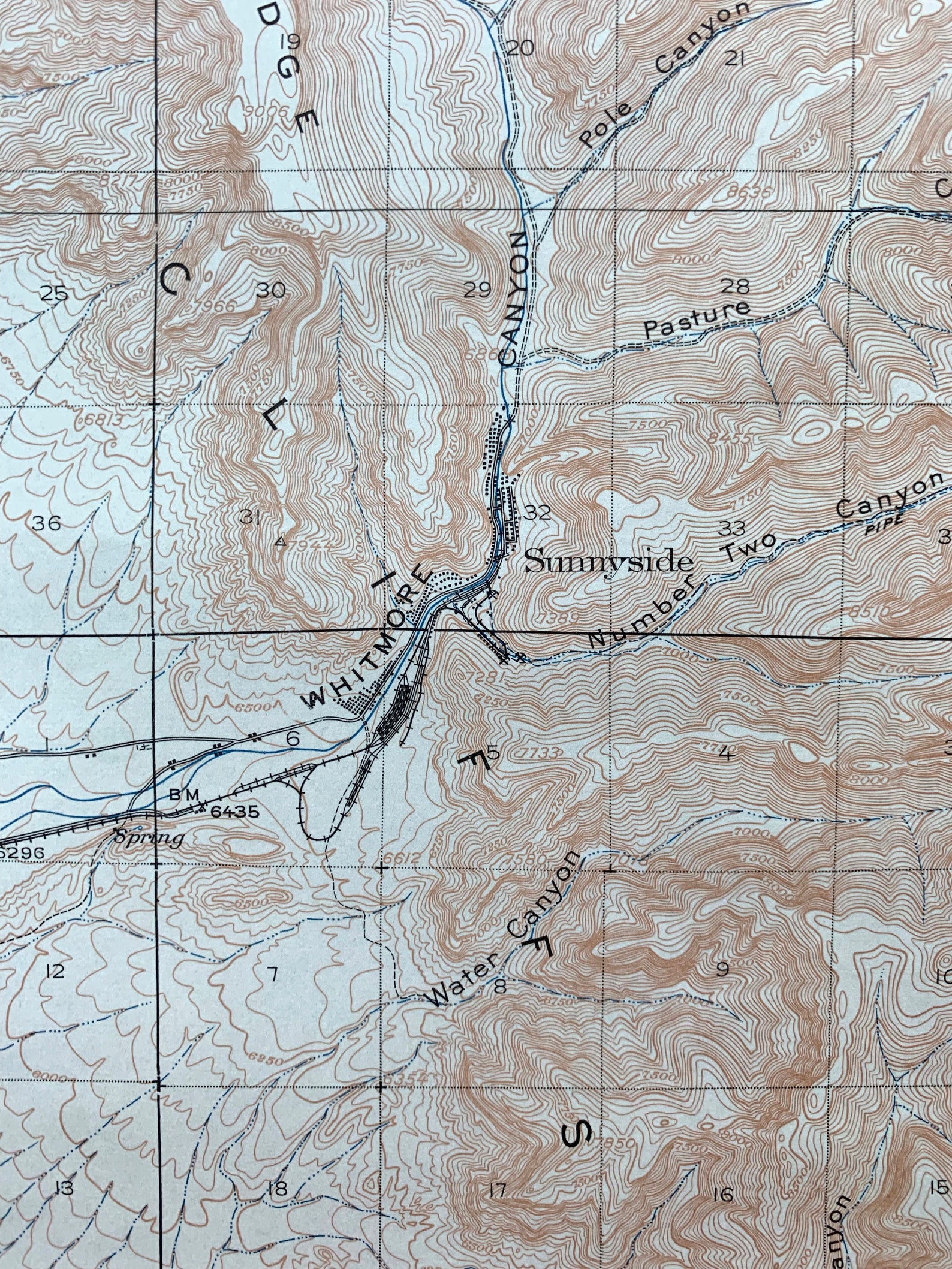 Vintage Sunnyside East Carbon Utah 1915 Survey Map Carbon County, Book