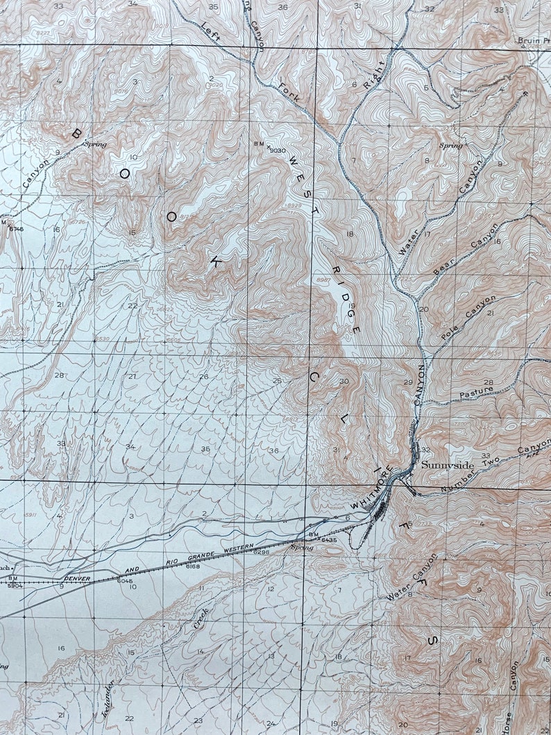 Vintage Sunnyside East Carbon Utah 1915 Survey Map Carbon County, Book