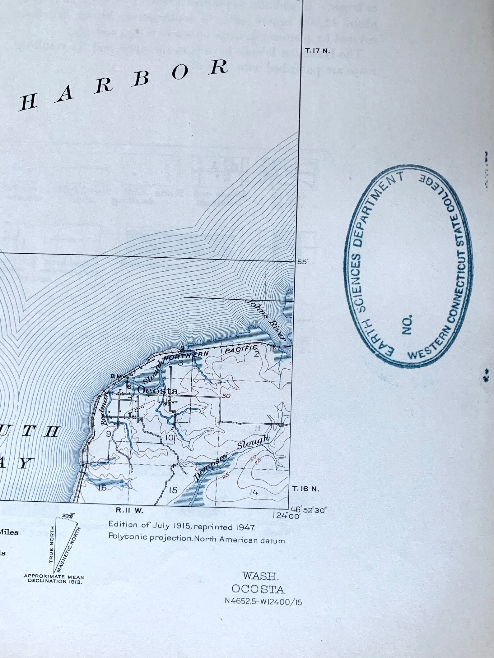 Vintage Ocosta Washington 1915 Survey Map Grays Harbor Etsy