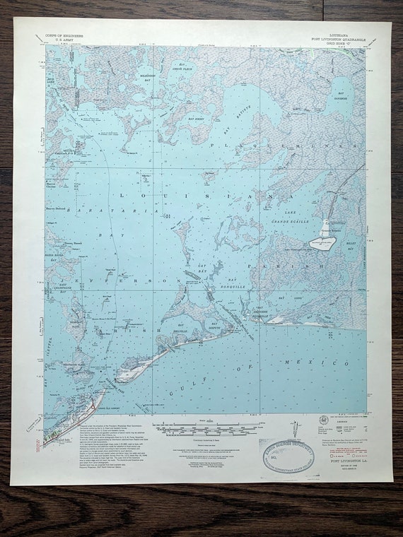 Livingston Surveying And Mapping Vintage Fort Livingston Louisiana 1948 Survey Map | Etsy
