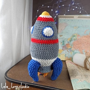 soft toy Crochet Rocket Amigurumi Space Rocket waldorf toy father gift nasa rocket artisan toy space ship astronaut toy moon ship galaxy