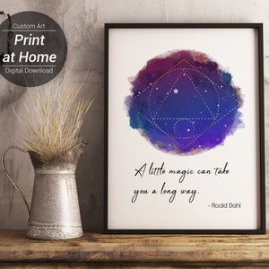 Inspirational Art  &quot;A little magic can take you a long way.&quot; - Printable Quote Art