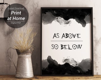 As Above So Below Print | Wiccan Home Decor (Digital Download)