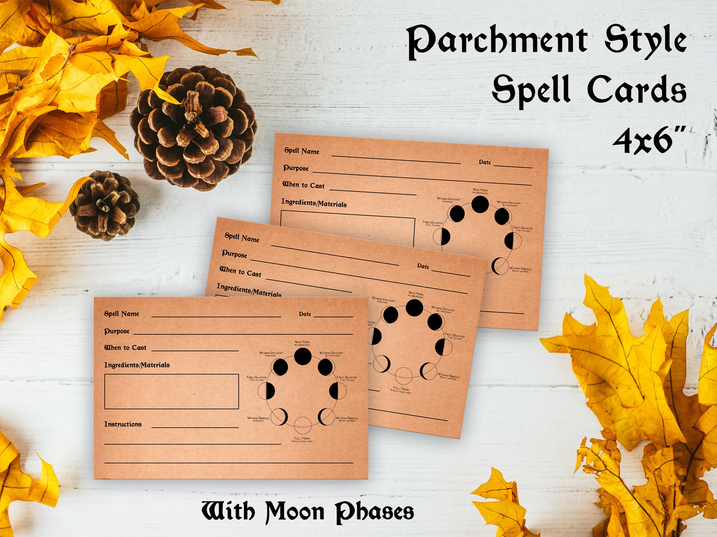 Witch Spell Cards | Print Spell Cards | Wicca Spell Cards | Book of ...