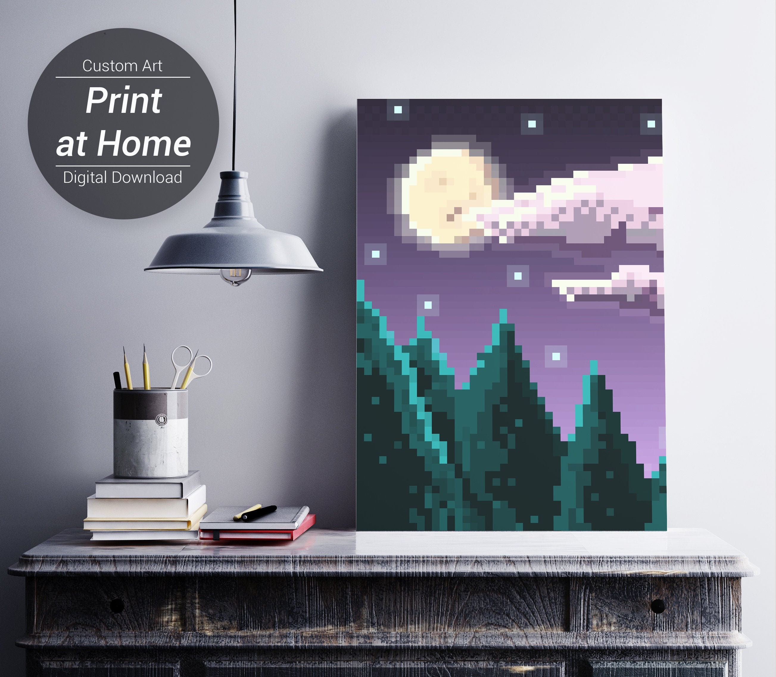 Pixel Art Printable Pixel Wall Art Printable Wall Art - Etsy