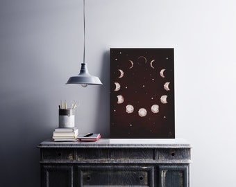 Moon Phase Art Witch Decor