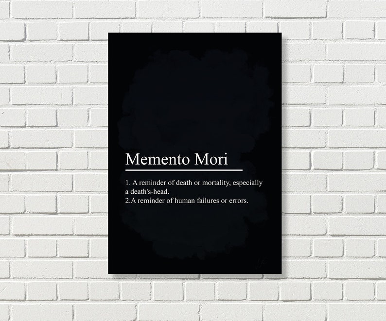 Memento Mori Definition Print Over Acrylic Painting Texture Etsy