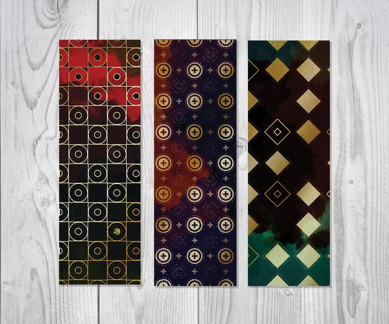 Medieval Fantasy Pattern Bookmarks Printable Bookmark Set - Etsy