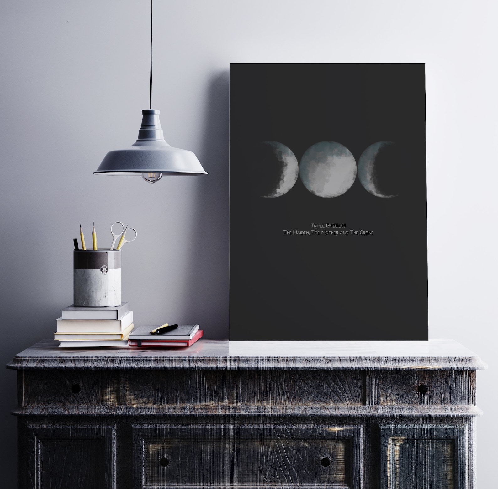 Triple Moon Goddess | Wiccan Home Decor | Witch Wall Art | Witch Home ...