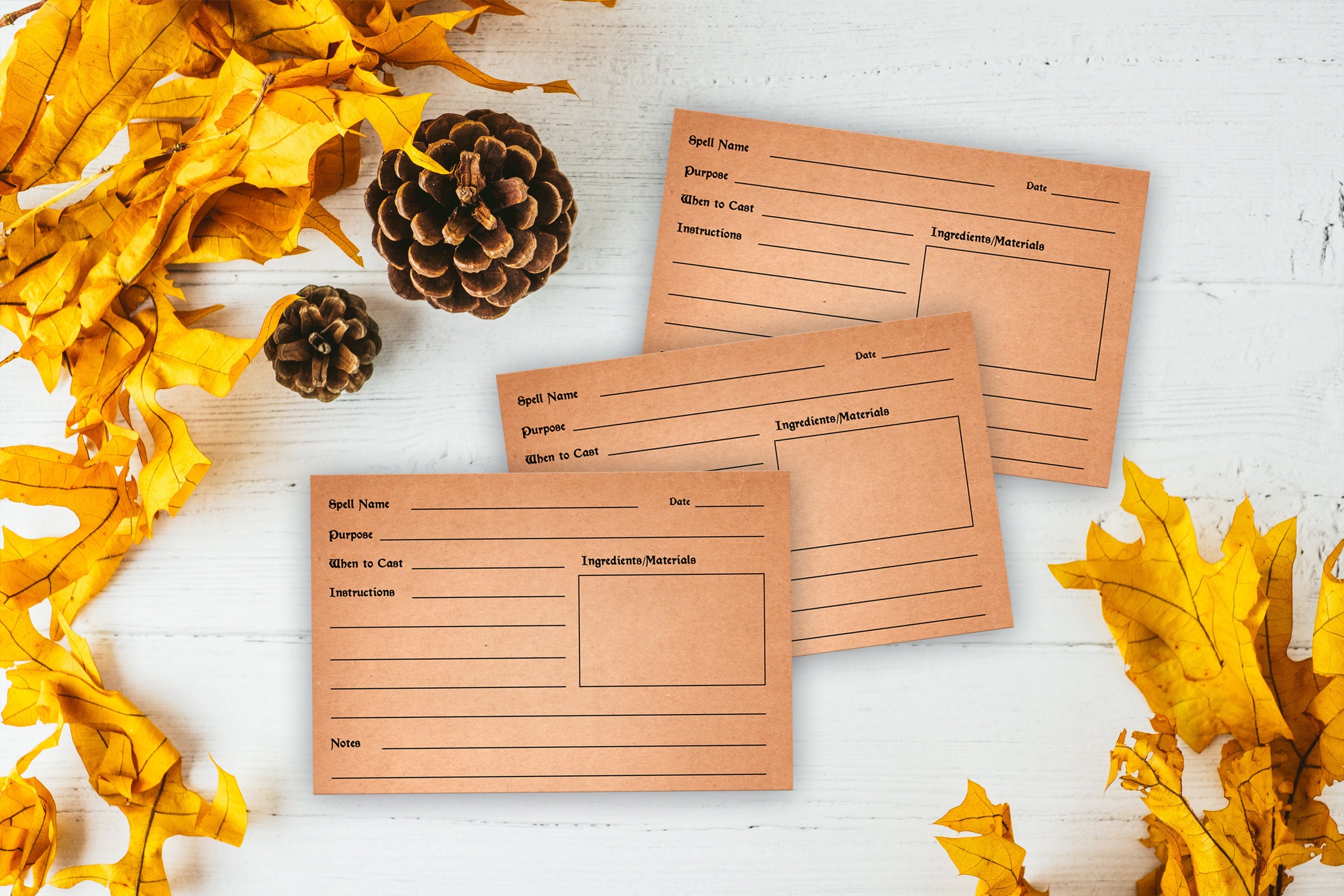 Spell Cards Printable PDF Instant Download Witch Spell Cards - Etsy