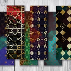 Medieval Fantasy Pattern Bookmarks - Printable Bookmark Set