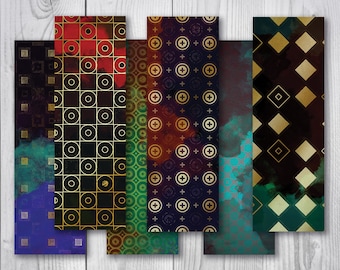 Medieval Fantasy Pattern Bookmarks - Printable Bookmark Set