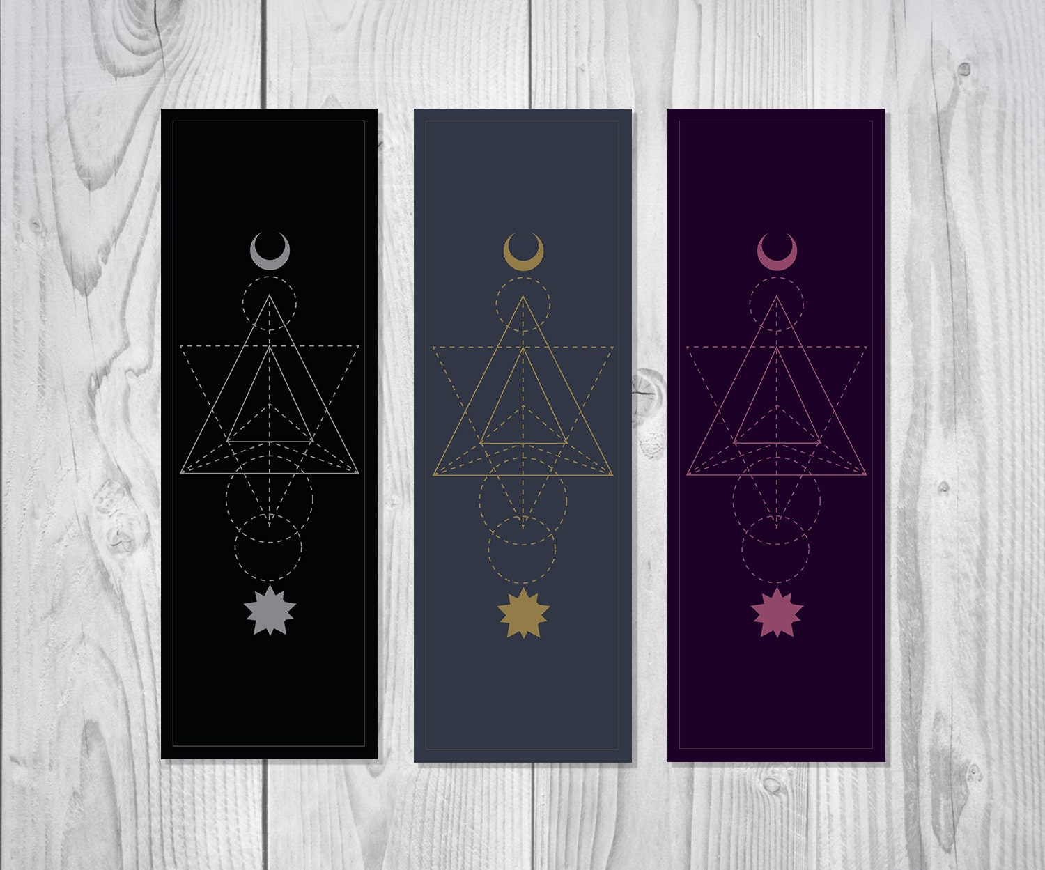 minimal geometric illustrated bookmarks set of 6 printable etsy