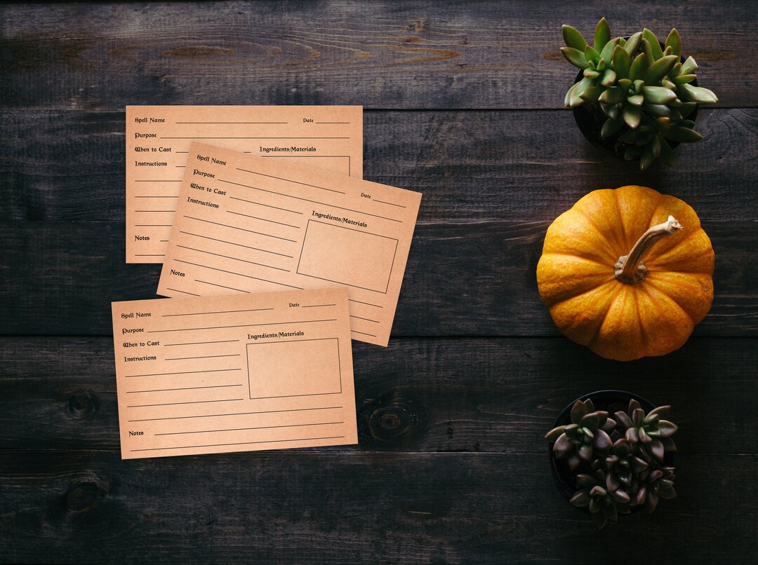 Spell Cards Printable PDF - Instant Download - Witch Spell Cards - Etsy