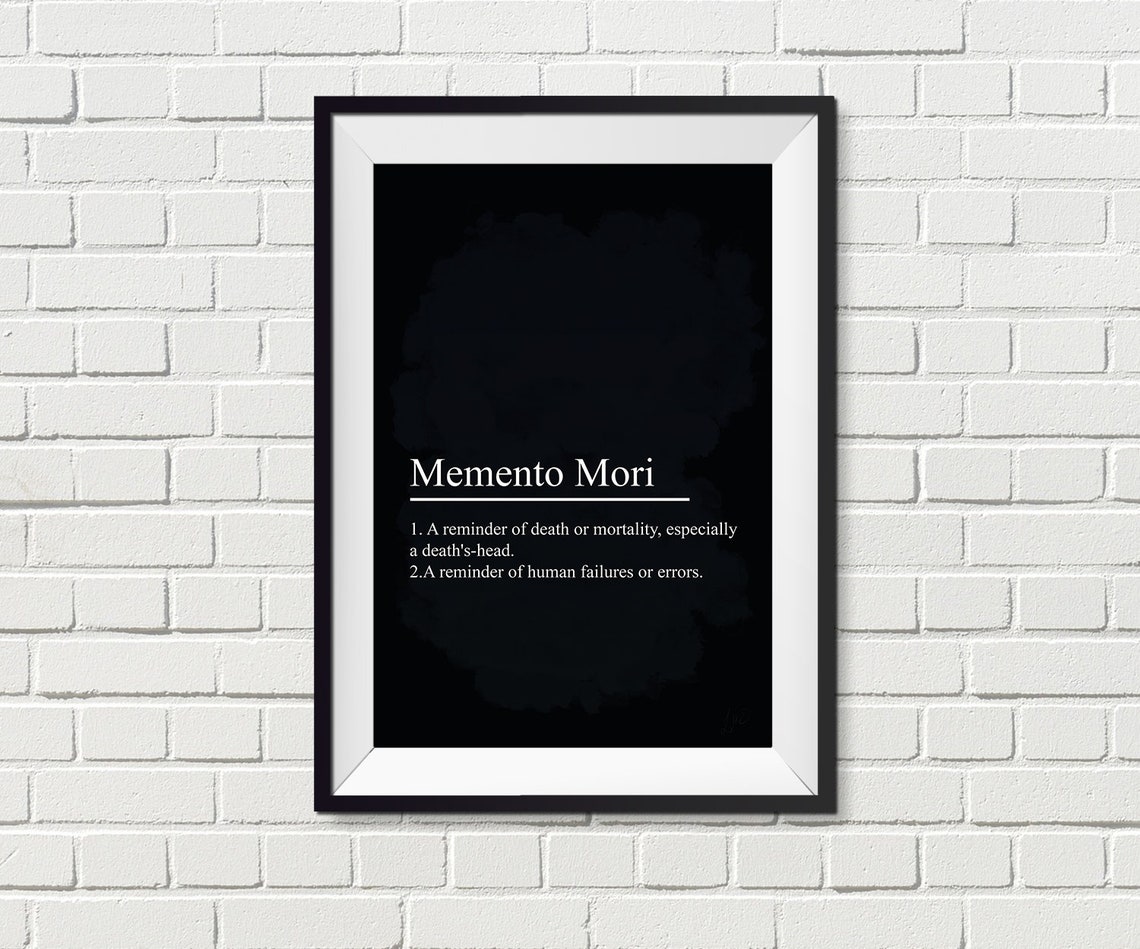 Memento Mori Definition Print Over Acrylic Painting Texture Etsy