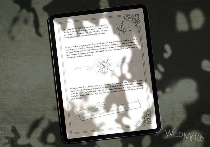 Green Witch's Code Book of Shadows Pages: Ethics & Sustainability (PDF ...