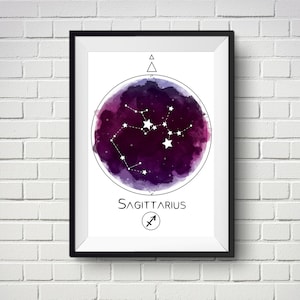 Sagittarius Birthday Gift - Sagittarius Wall Art - Zodiac Birthday Gift