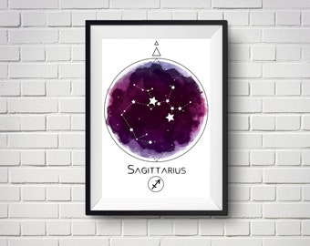 Sagittarius Birthday Gift - Sagittarius Wall Art - Zodiac Birthday Gift