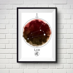 Leo Zodiac Gift Printable Art - Leo Birthday Gift