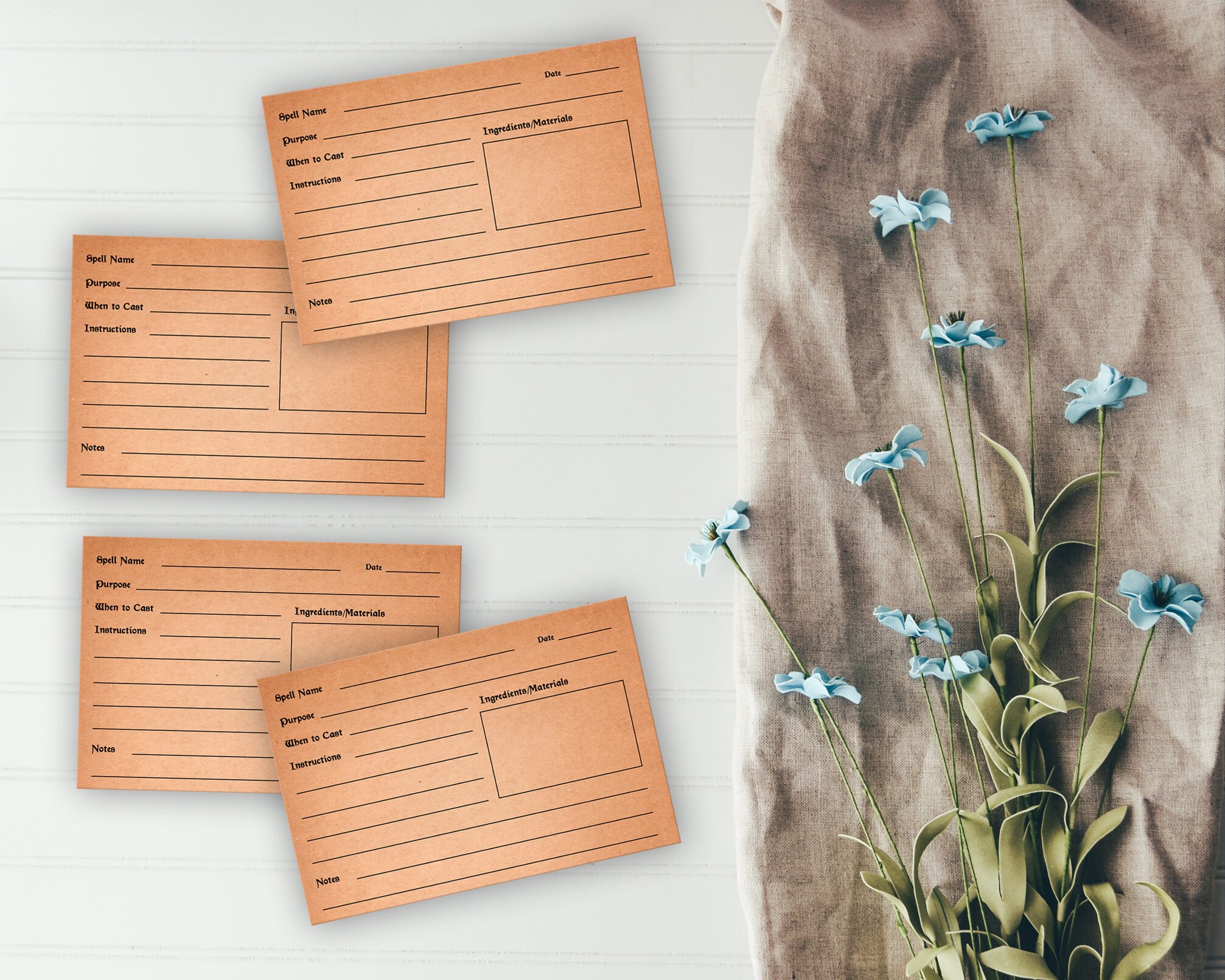 Spell Cards Printable PDF Instant Download Witch Spell Cards - Etsy