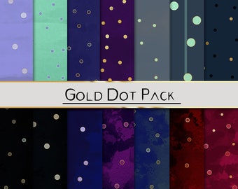 Gold Dot Digital Paper Pack | Scrapbook & Card Making (Digital Download)