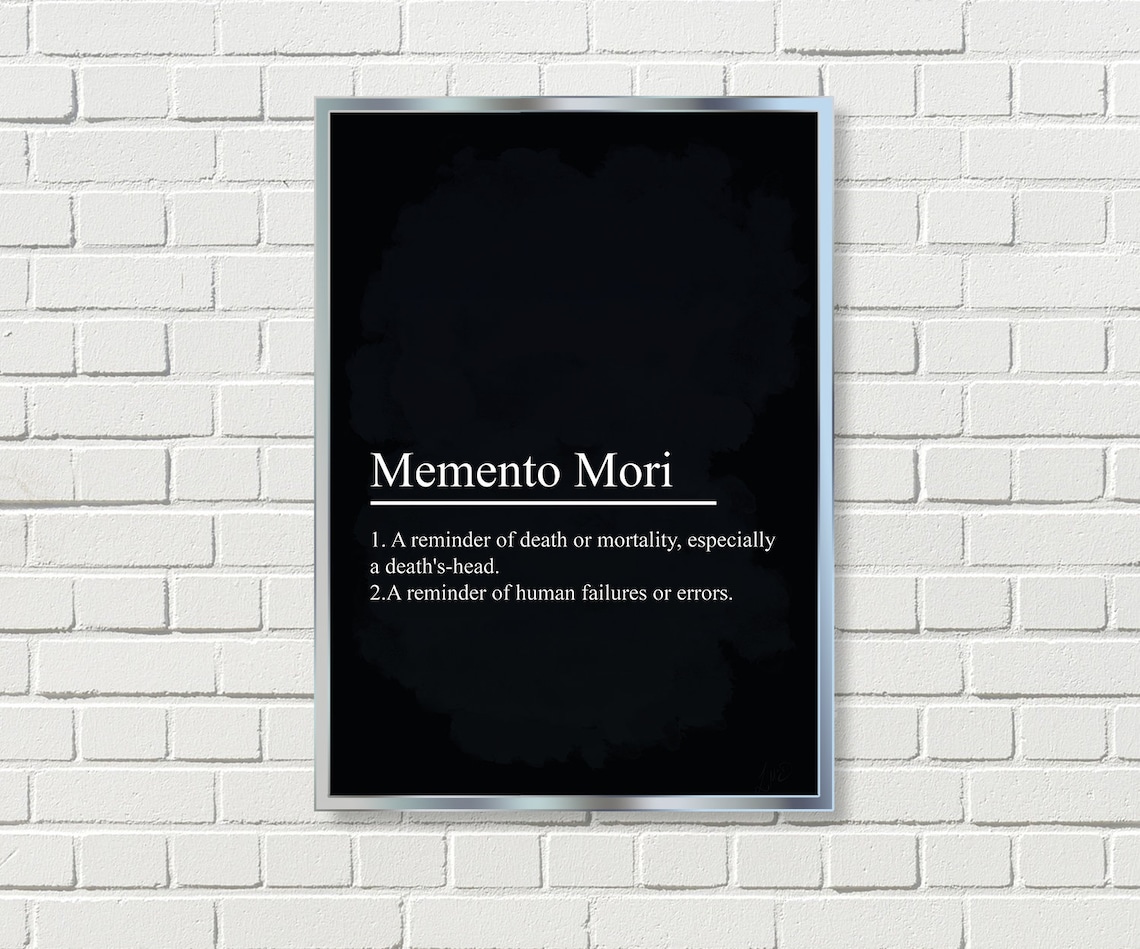 Memento Mori Definition Print Over Acrylic Painting Texture Etsy