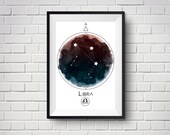 Libra Birthday Gift - Zodiac Printable Art - Astrology Gift