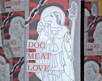 18+ DOG MEAT LOVE | analog collage mini zine | cut and paste collage, therian, pup, submission