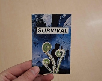 survival | analog collage mini zine | cut and paste collage zine