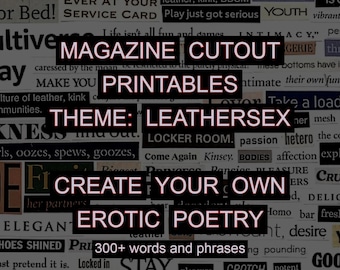 LEATHERSEX magazine cut out words - printable collage sheets