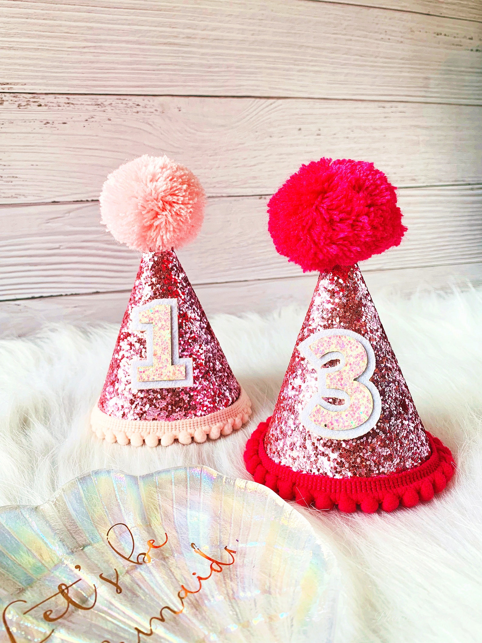Pink Glitter Hat Party Hat Birthday Hat 1st Birthday Hat Etsy