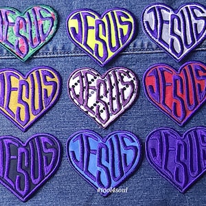 Love Jesus Patch: Embroidered Iron On Sew On Christian Gift